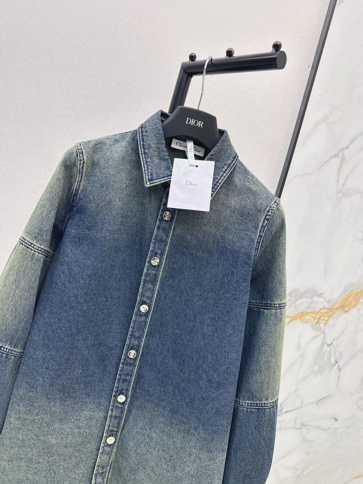 26FW New Gradient Color-Block Denim Shirt 🩵