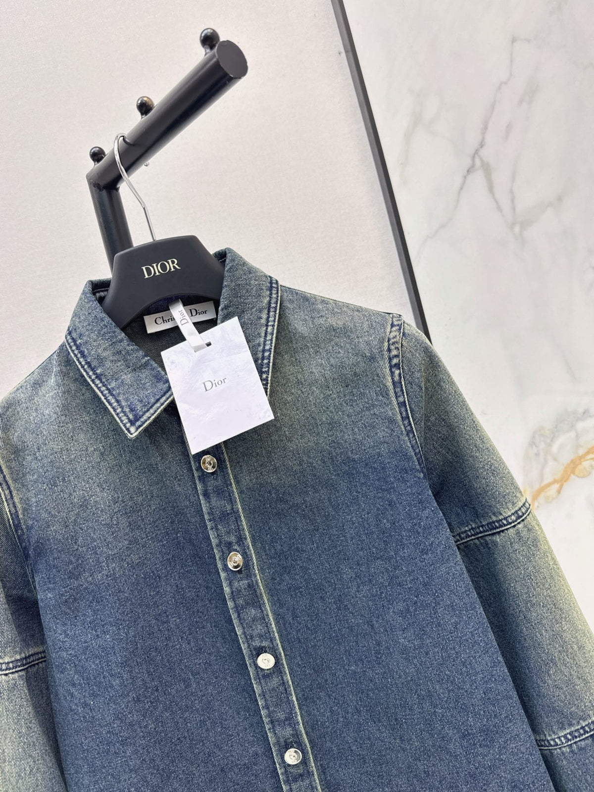26FW New Gradient Color-Block Denim Shirt 🩵