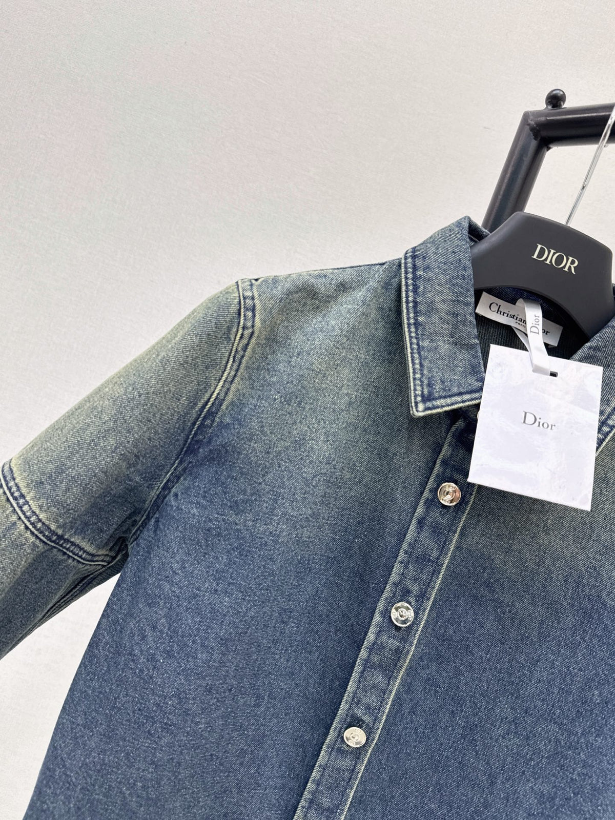26FW New Gradient Color-Block Denim Shirt 🩵