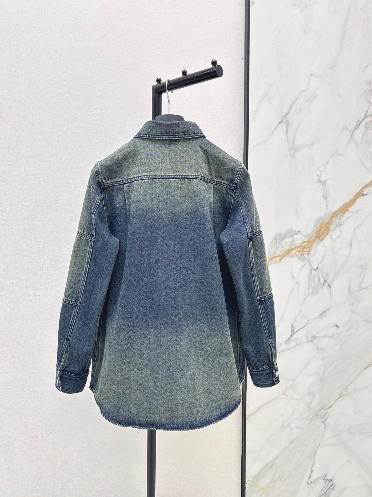 26FW New Gradient Color-Block Denim Shirt 🩵