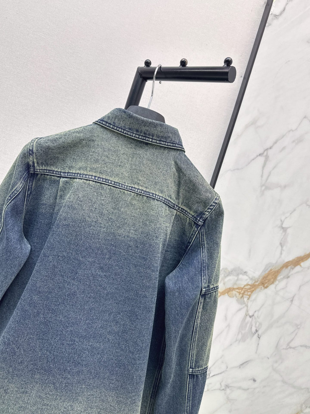 26FW New Gradient Color-Block Denim Shirt 🩵