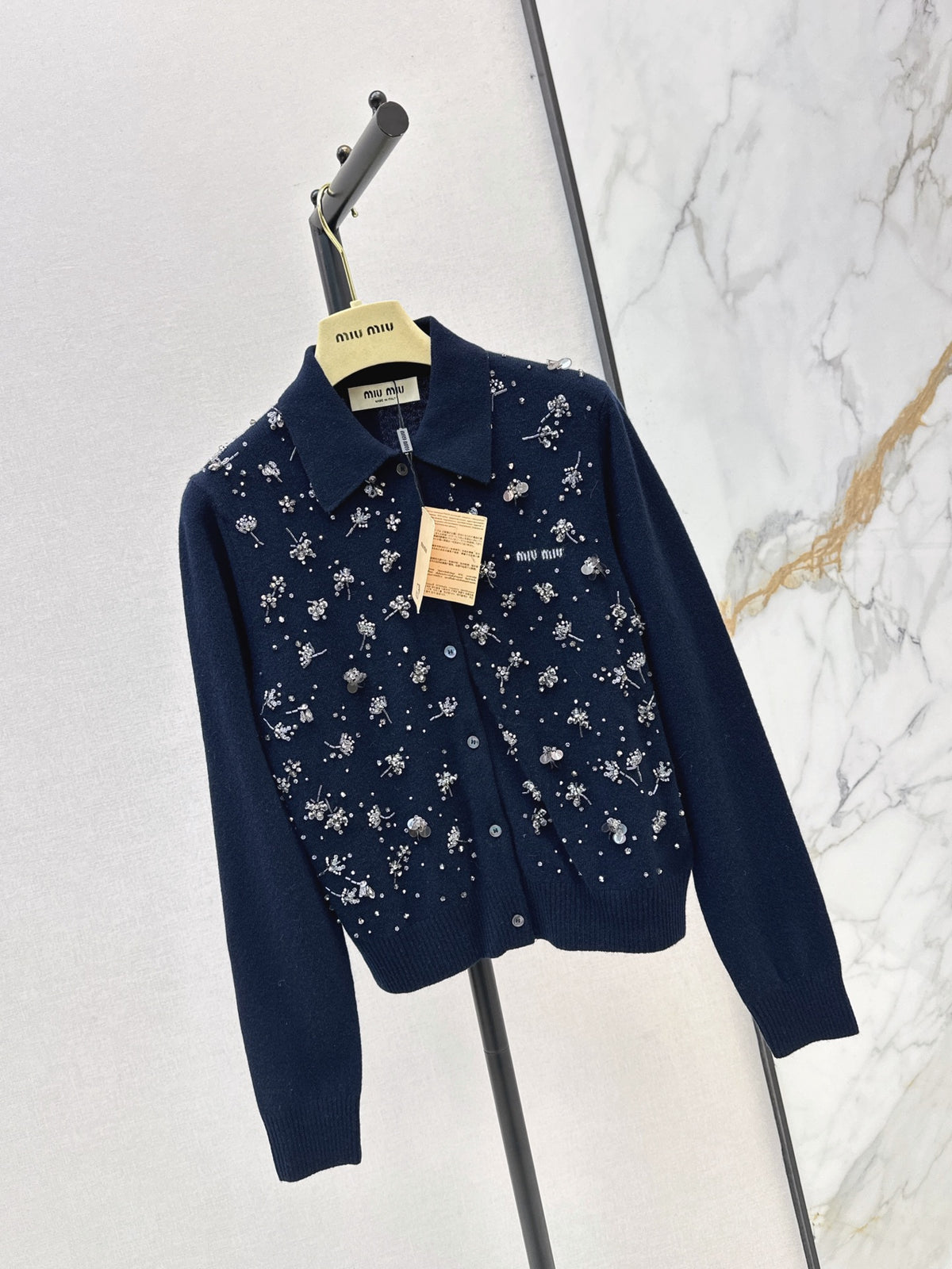 26FW New Beaded Collar Knit Cardigan 🖤