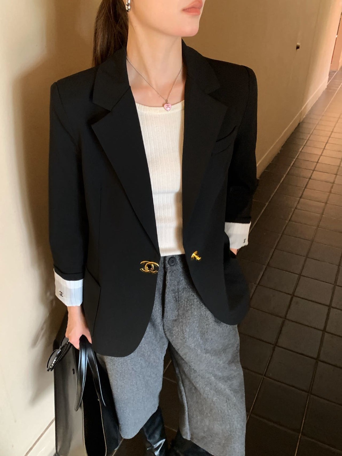 26FW New Blazer with Twisted Double-C Clasp 🤎