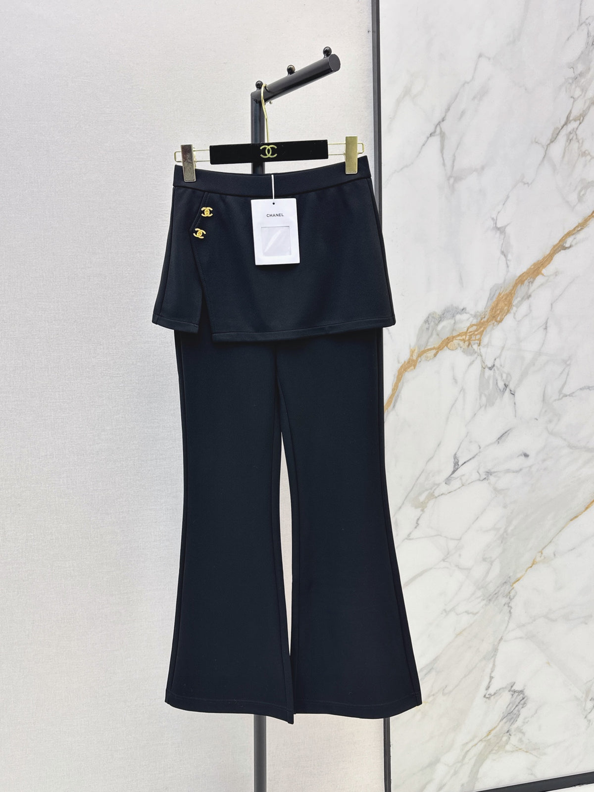 26FW New Black Faux-Layered Trousers 🖤