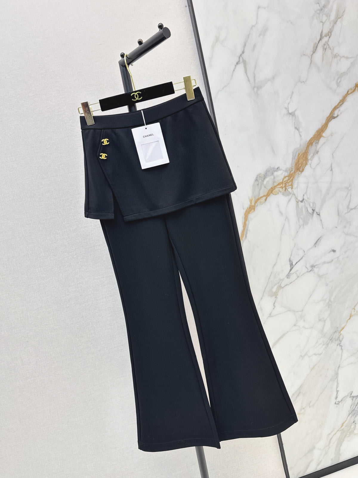 26FW New Black Faux-Layered Trousers 🖤