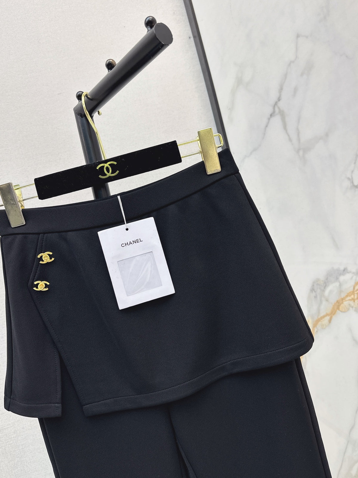 26FW New Black Faux-Layered Trousers 🖤