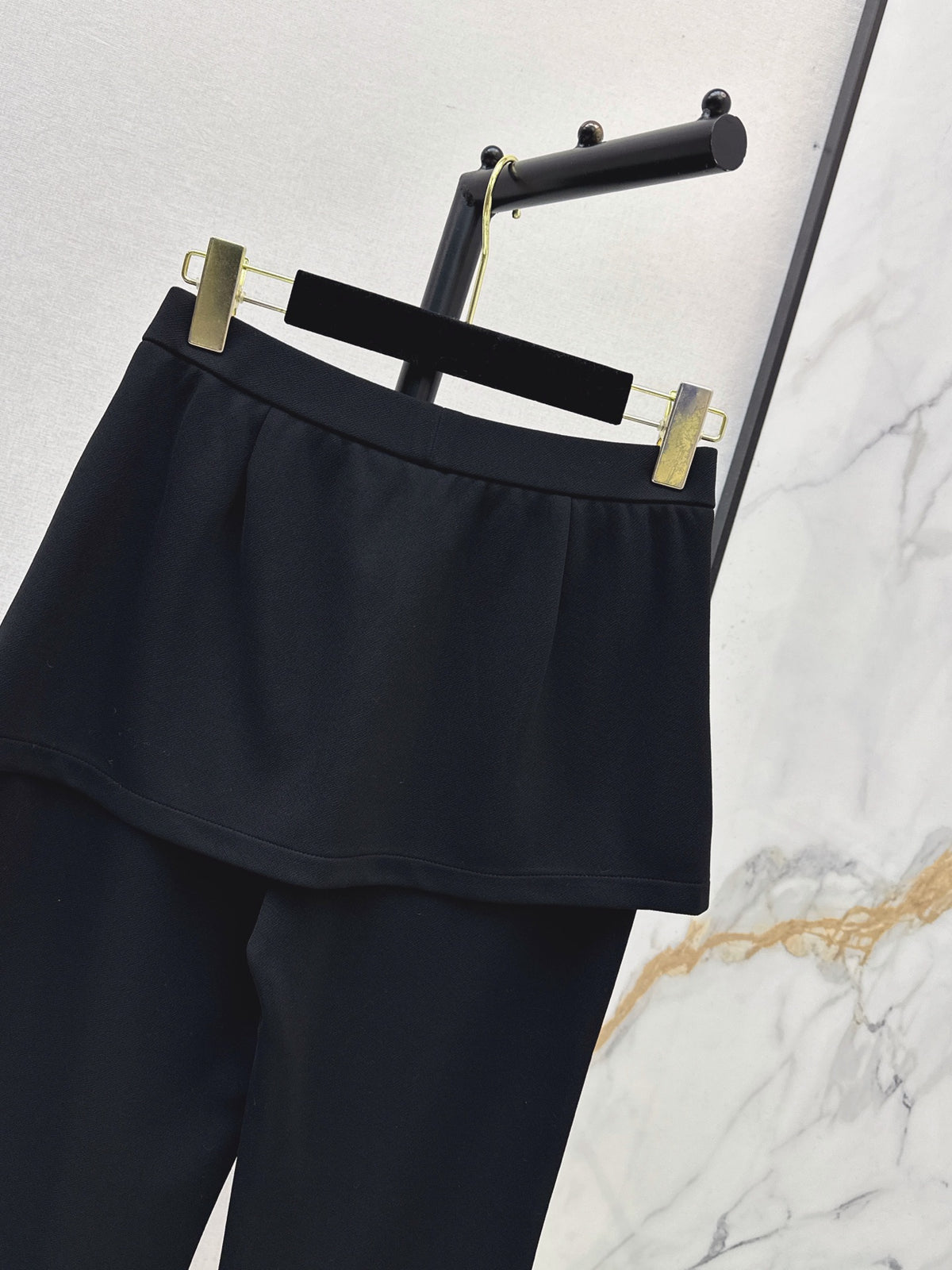 26FW New Black Faux-Layered Trousers 🖤