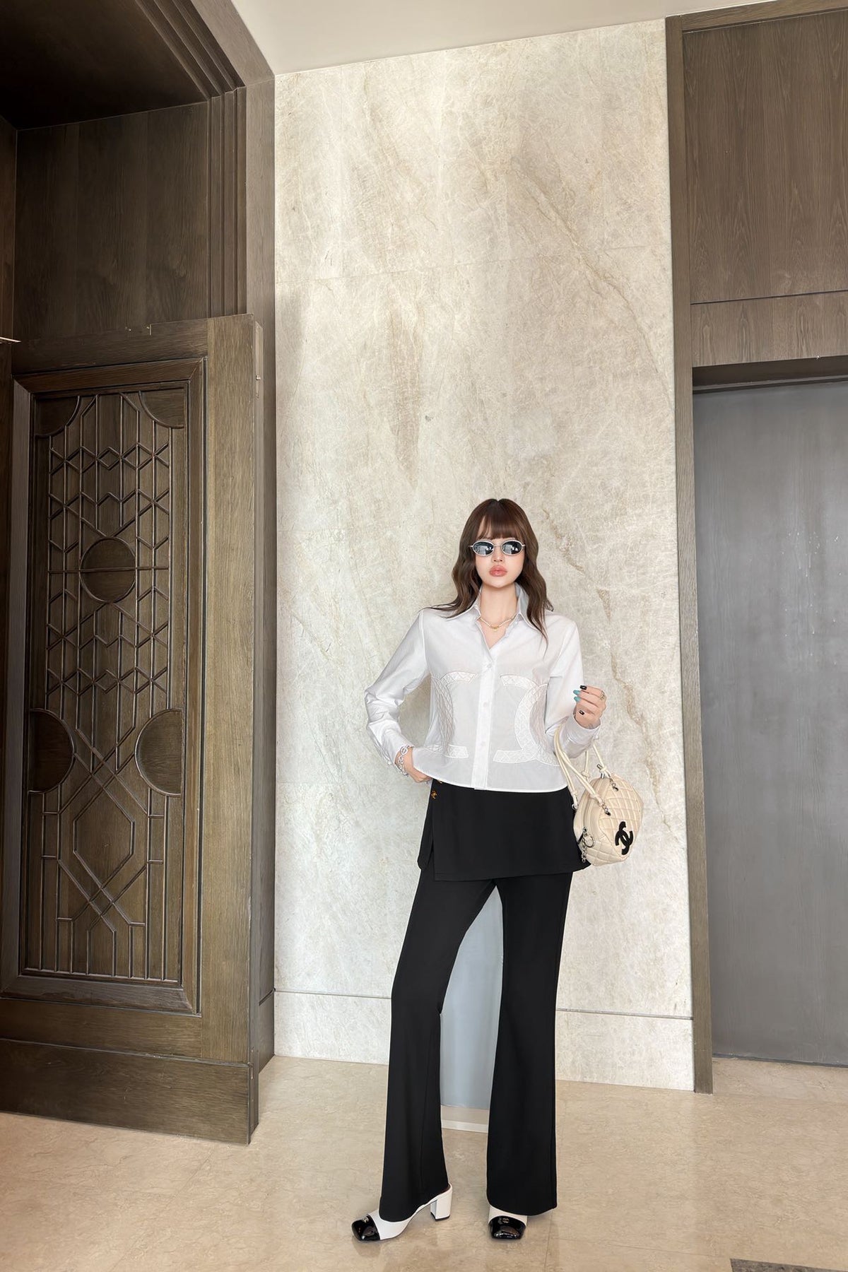 26FW New Black Faux-Layered Trousers 🖤