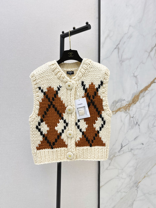 26FW New Quilted-Pattern Jacquard Sleeveless Vest 🤍