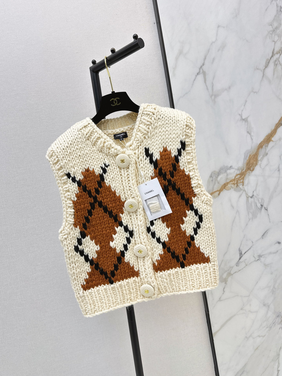 26FW New Quilted-Pattern Jacquard Sleeveless Vest 🤍