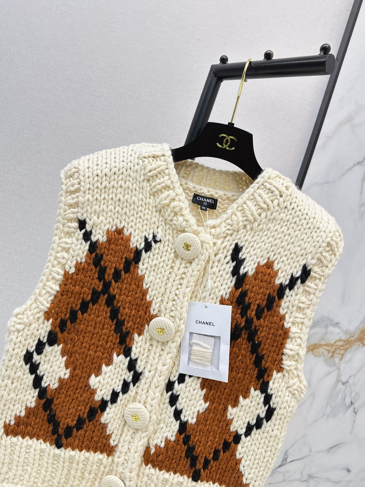 26FW New Quilted-Pattern Jacquard Sleeveless Vest 🤍