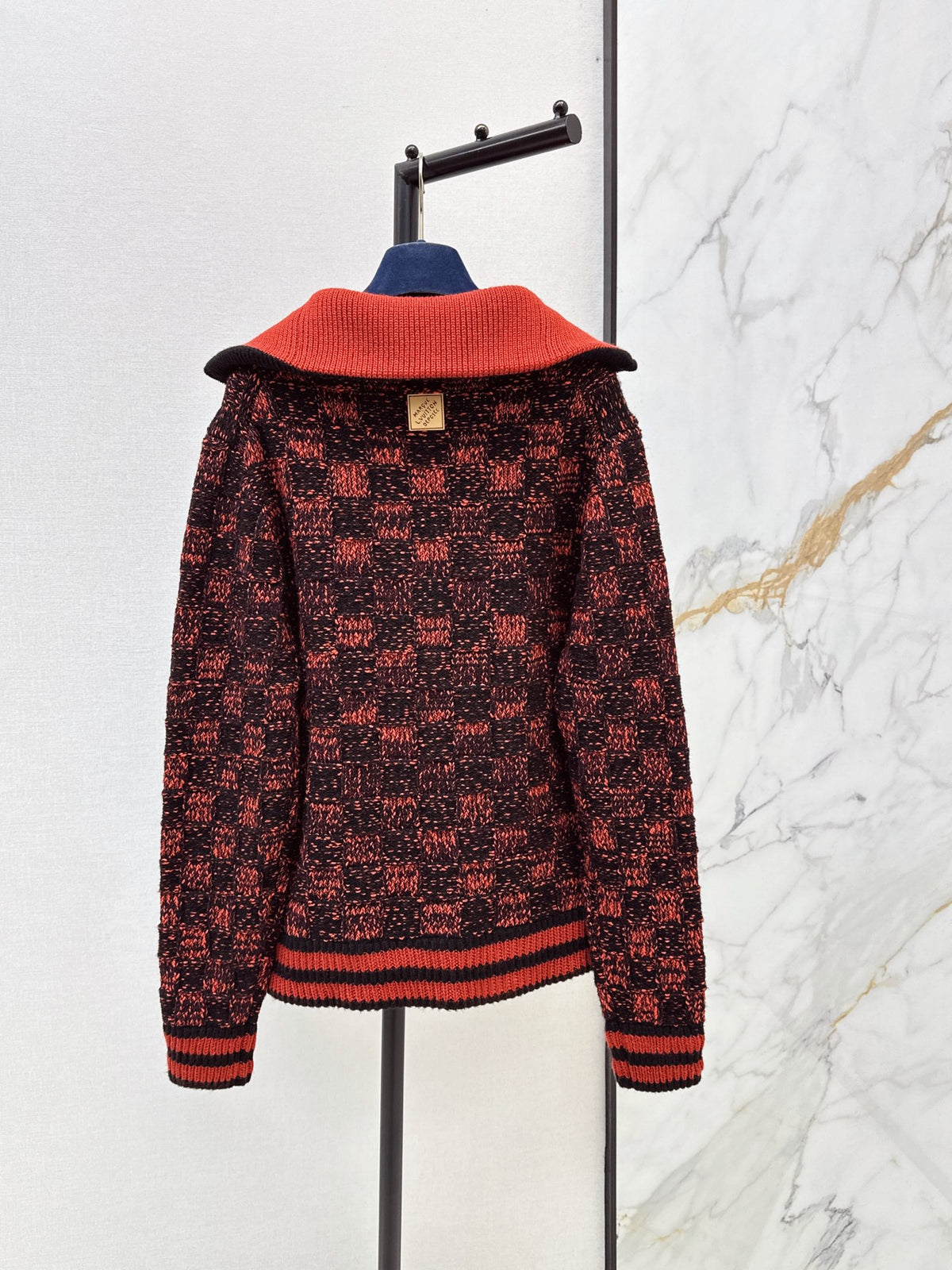 26FW New Checkerboard Zip-Up Knit Jacket ♥️