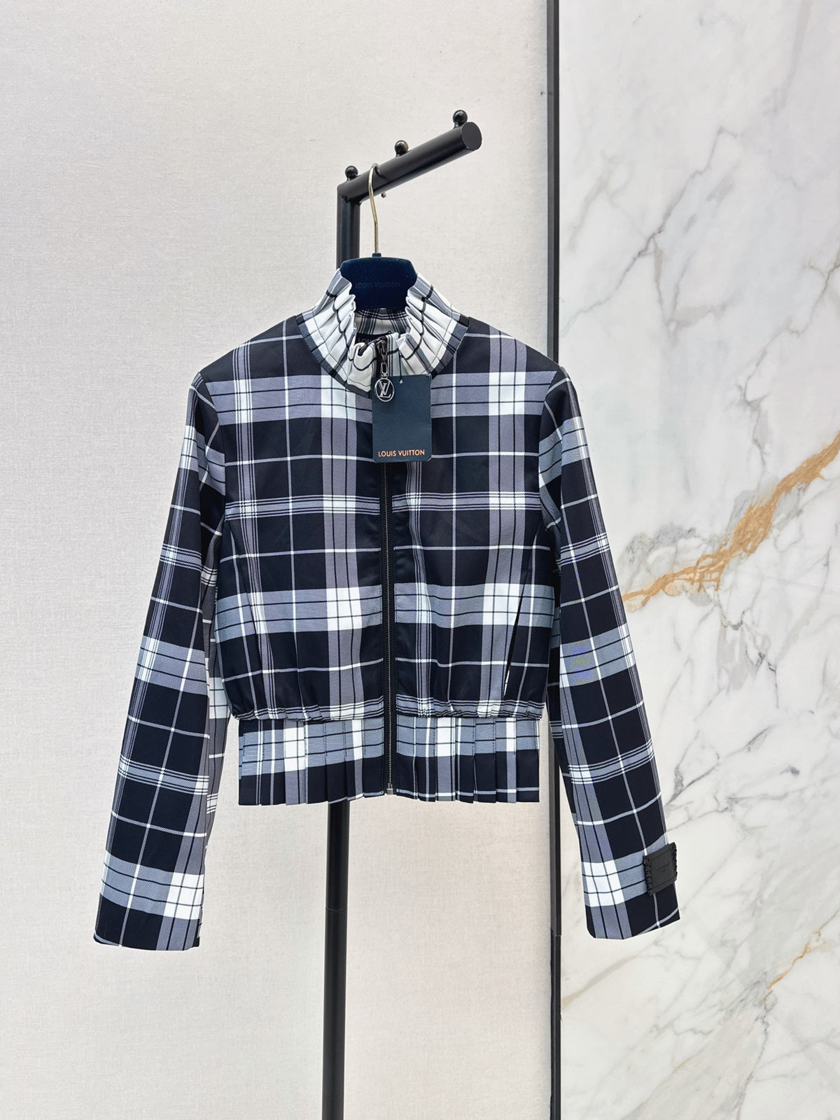 26FW New Plaid Stand-Collar Cropped Jacket 🖤