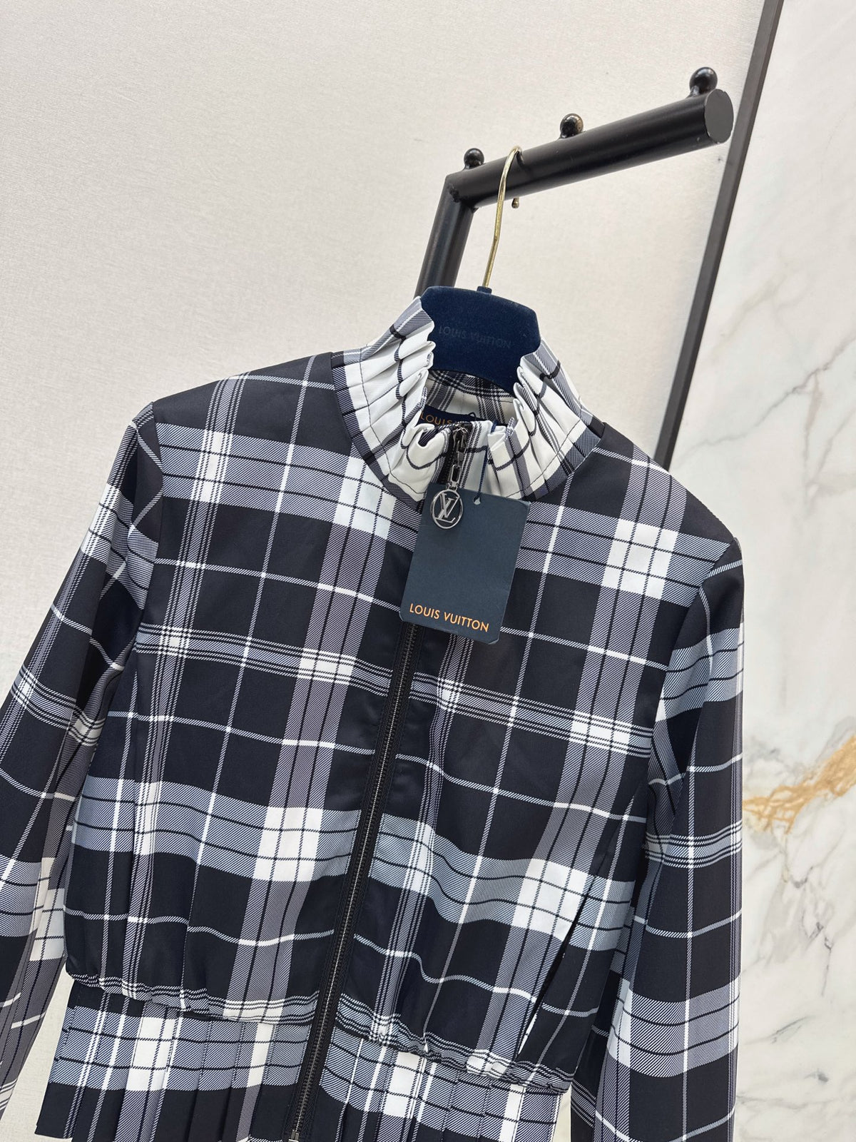 26FW New Plaid Stand-Collar Cropped Jacket 🖤