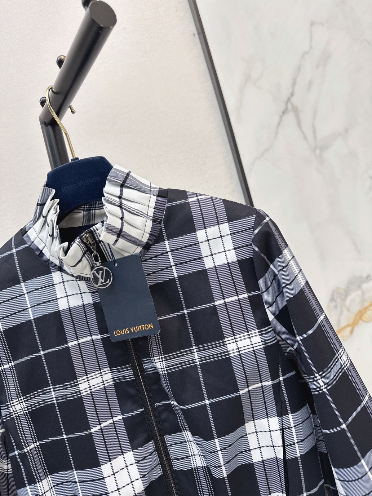 26FW New Plaid Stand-Collar Cropped Jacket 🖤