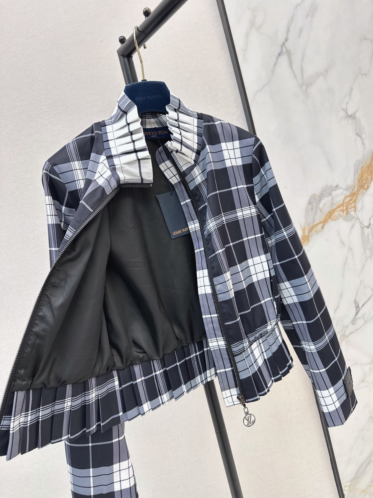 26FW New Plaid Stand-Collar Cropped Jacket 🖤