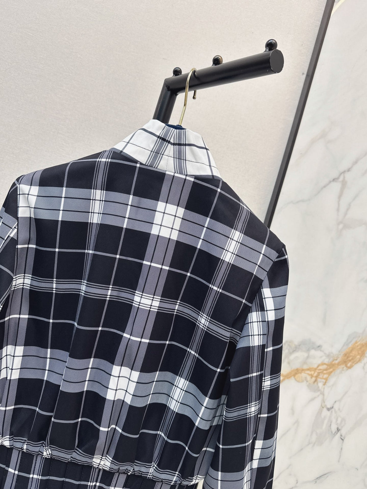 26FW New Plaid Stand-Collar Cropped Jacket 🖤