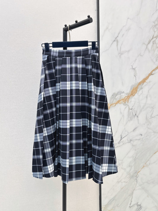 26FW New Plaid Pleated Midi Skirt 🖤