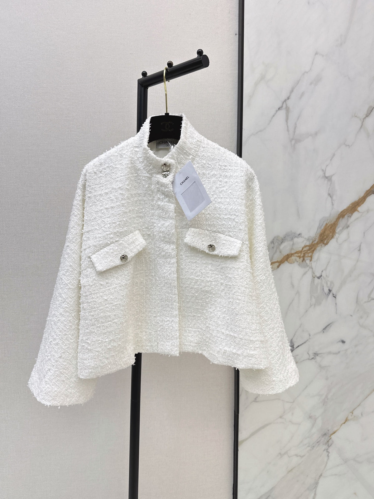 26FW New Knit Cape-Style Jacket with Stand Collar 🤍