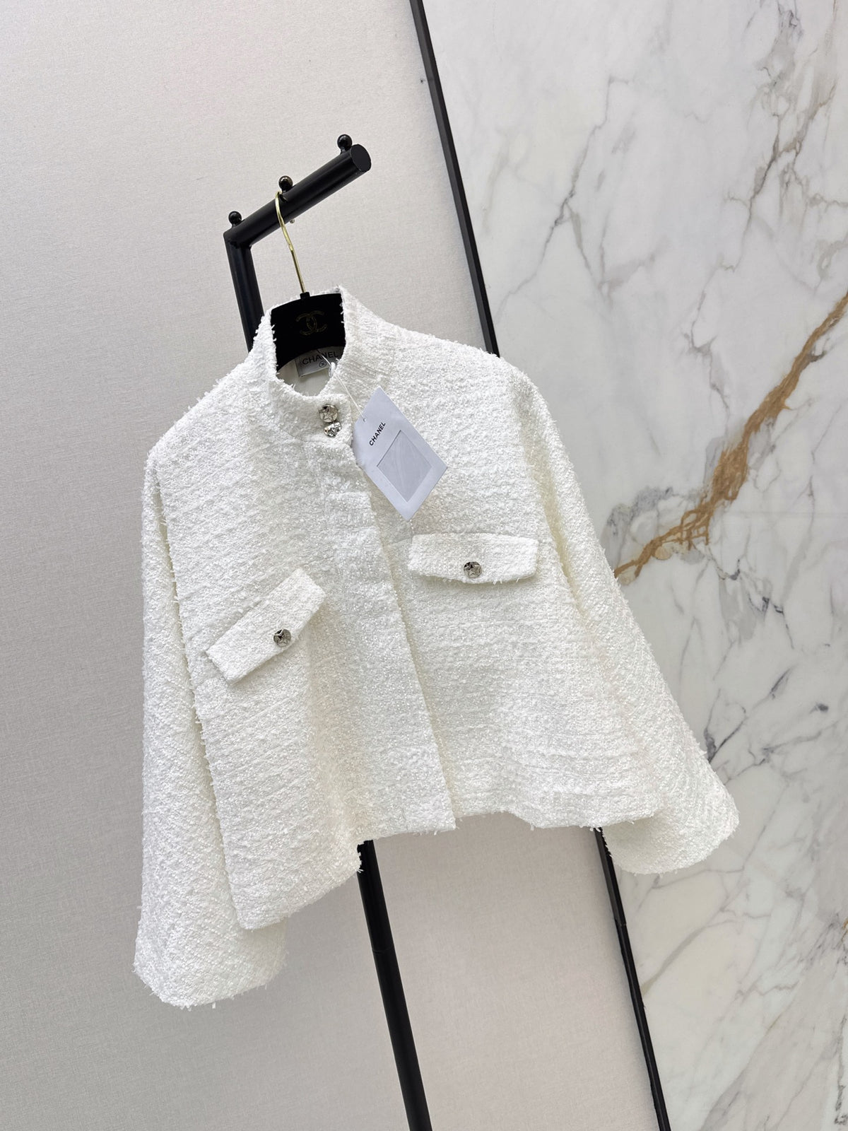 26FW New Knit Cape-Style Jacket with Stand Collar 🤍