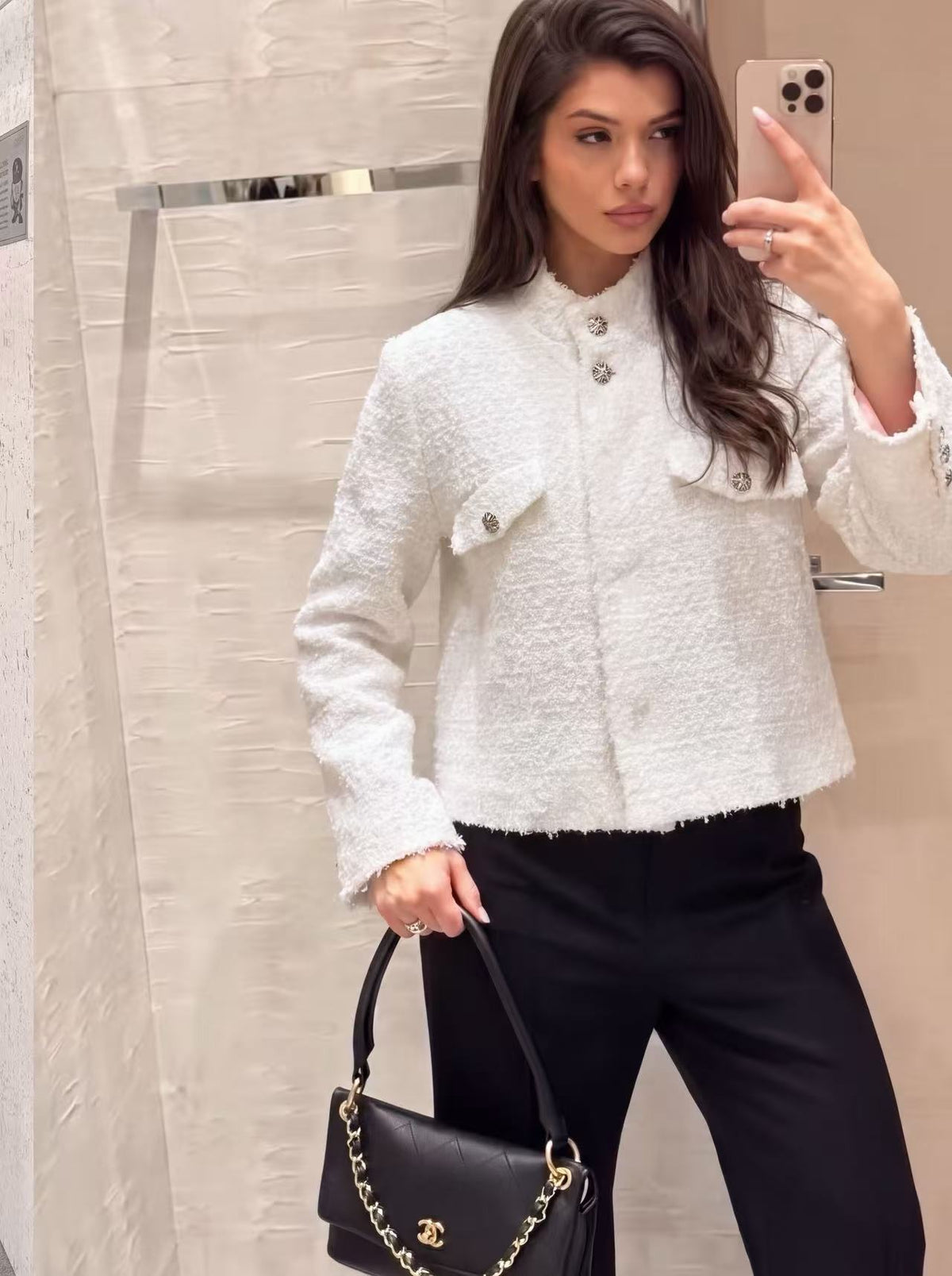 26FW New Knit Cape-Style Jacket with Stand Collar 🤍