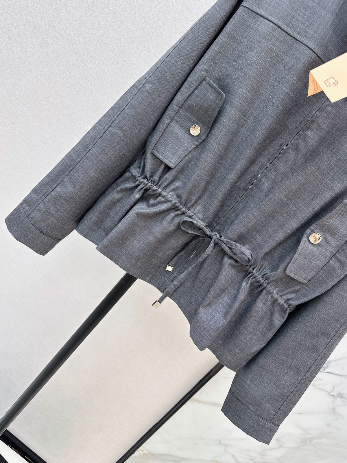 26FW New Grey Drawstring-Waist Jacket 🩶