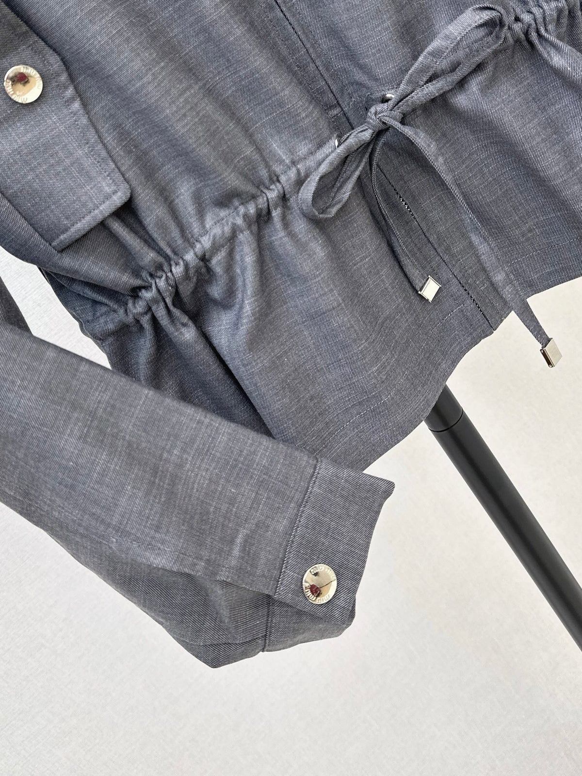 26FW New Grey Drawstring-Waist Jacket 🩶