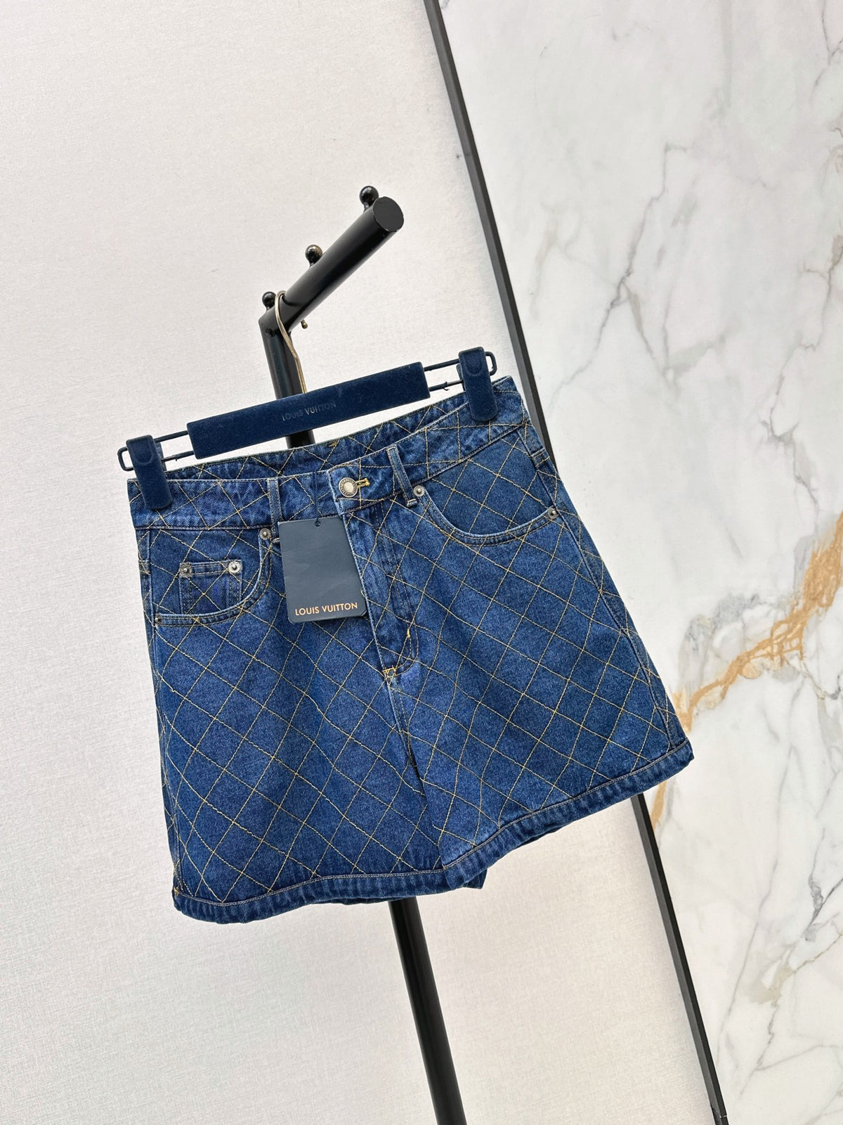 26FW New Diamond-Pattern Denim Shorts 🩵