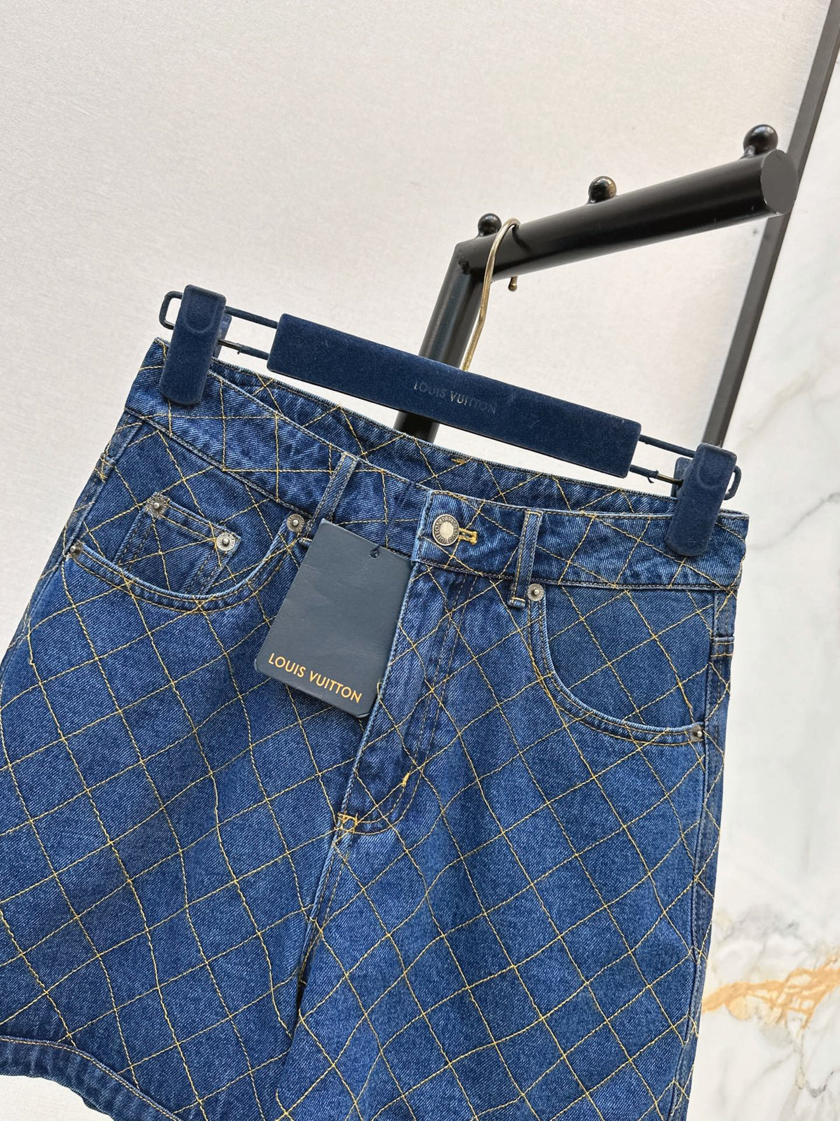26FW New Diamond-Pattern Denim Shorts 🩵