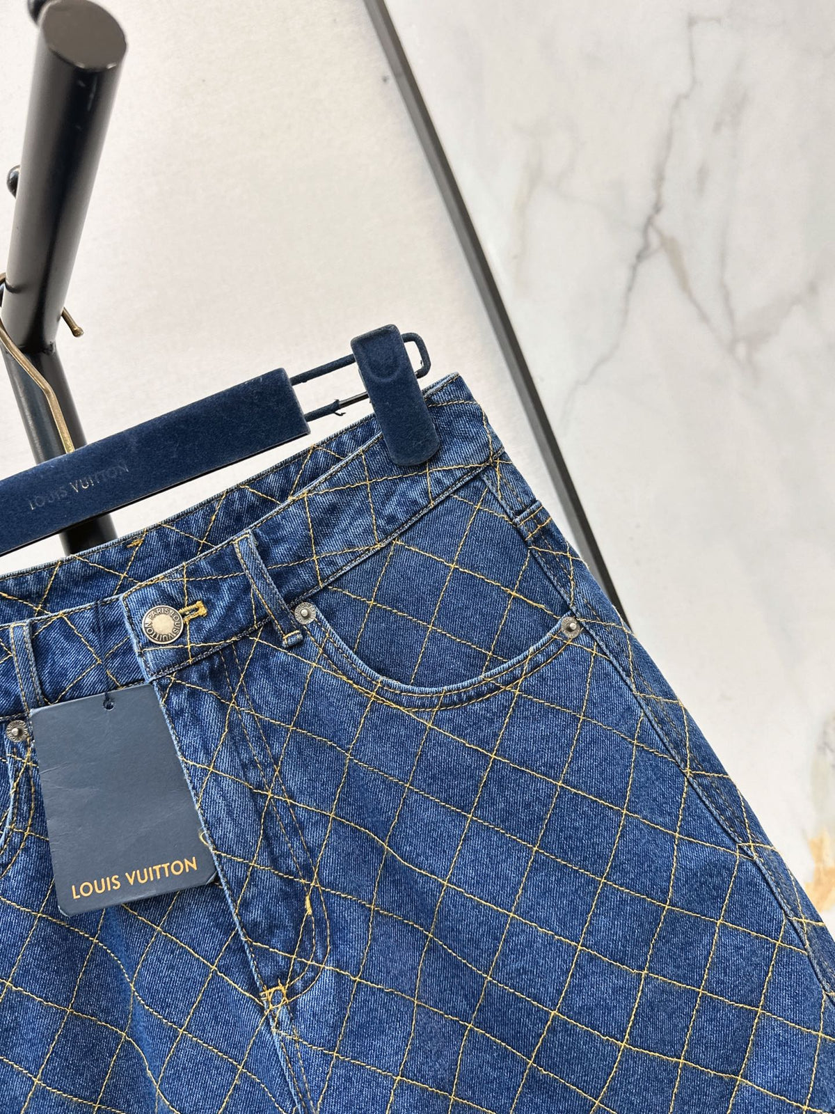 26FW New Diamond-Pattern Denim Shorts 🩵