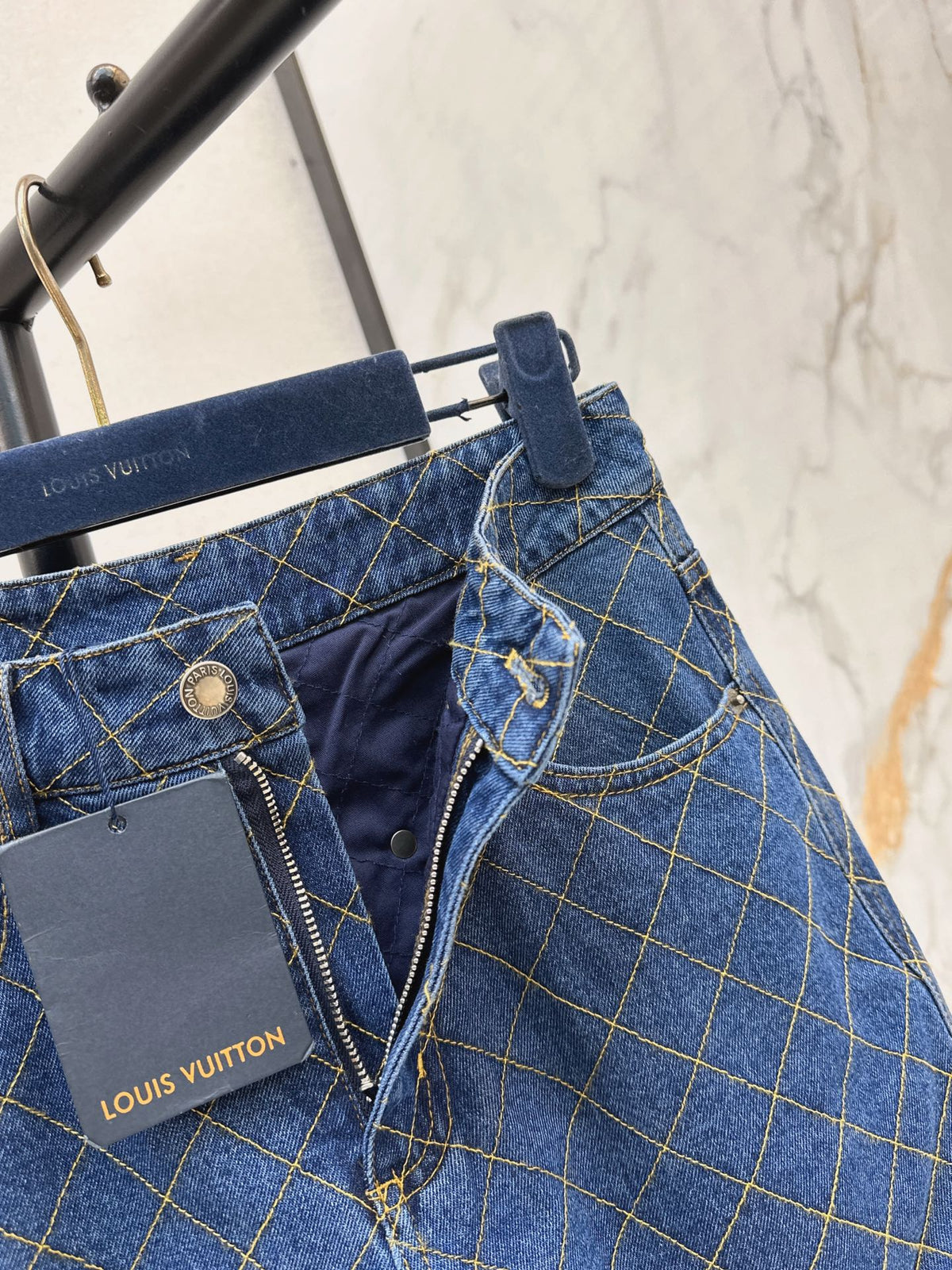 26FW New Diamond-Pattern Denim Shorts 🩵
