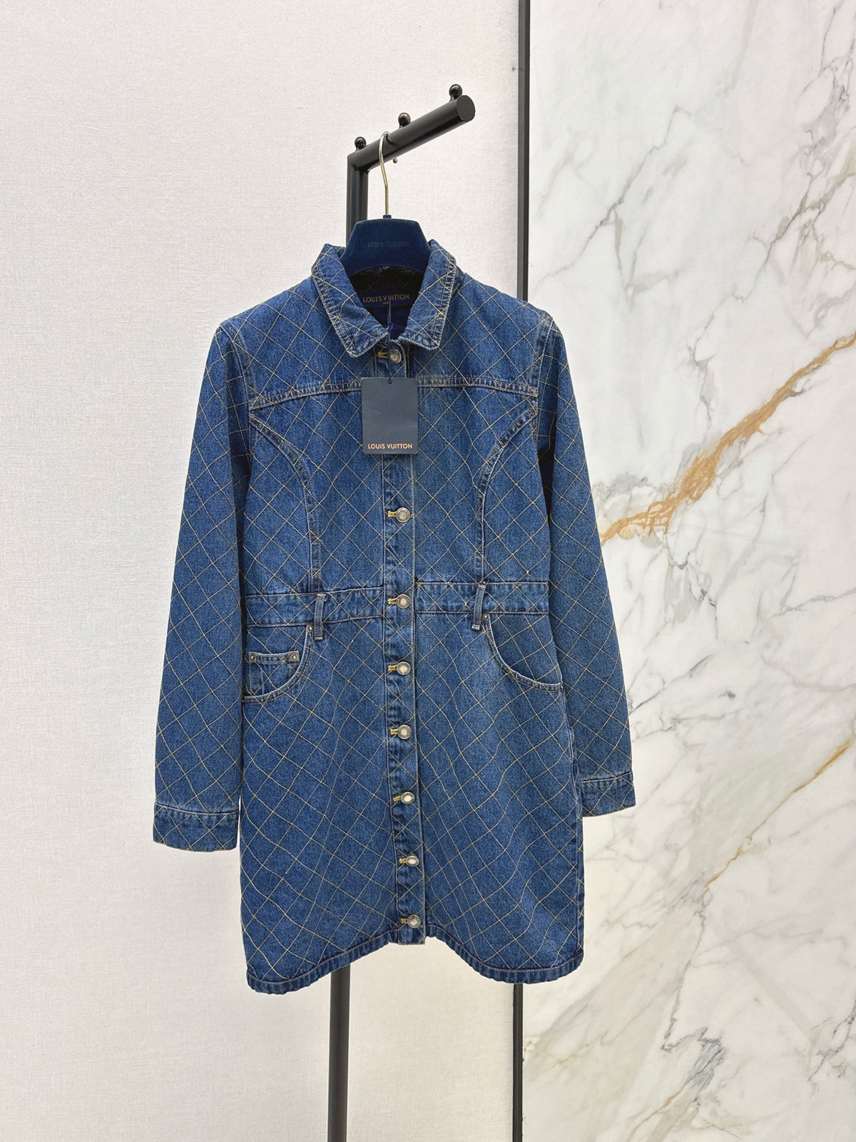 26FW New Diamond-Pattern Denim Dress 🩵