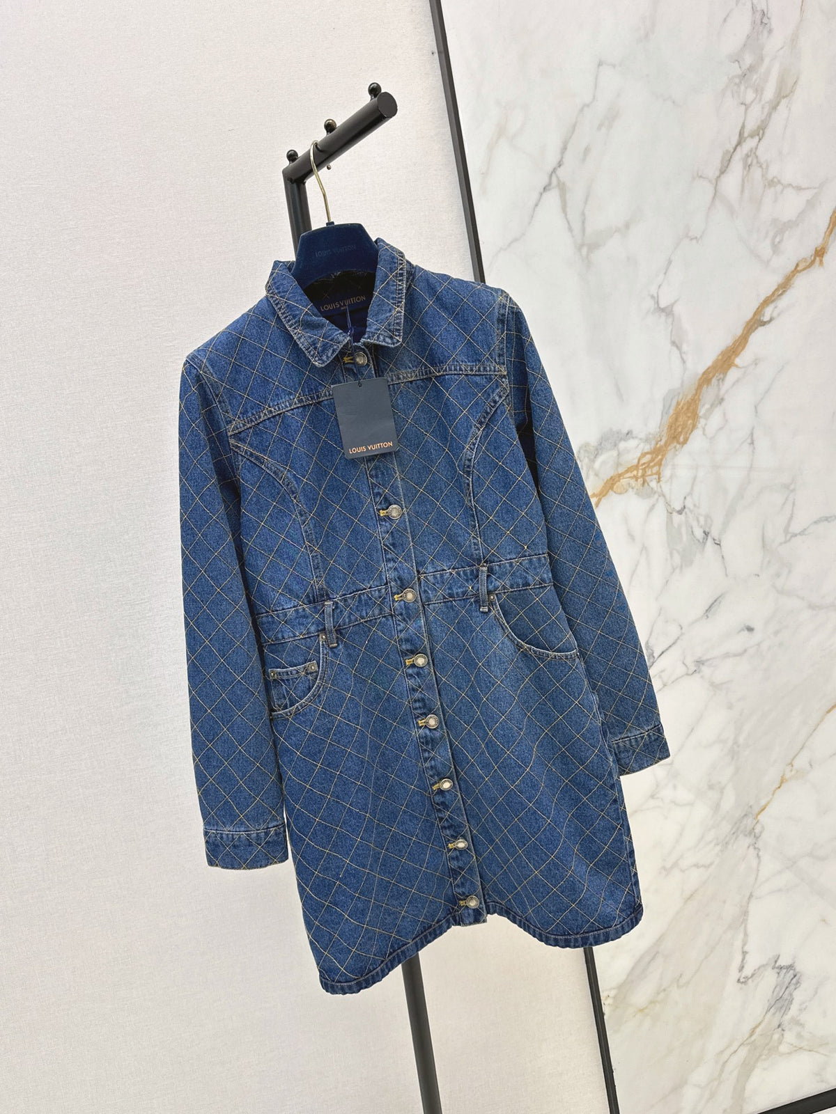 26FW New Diamond-Pattern Denim Dress 🩵