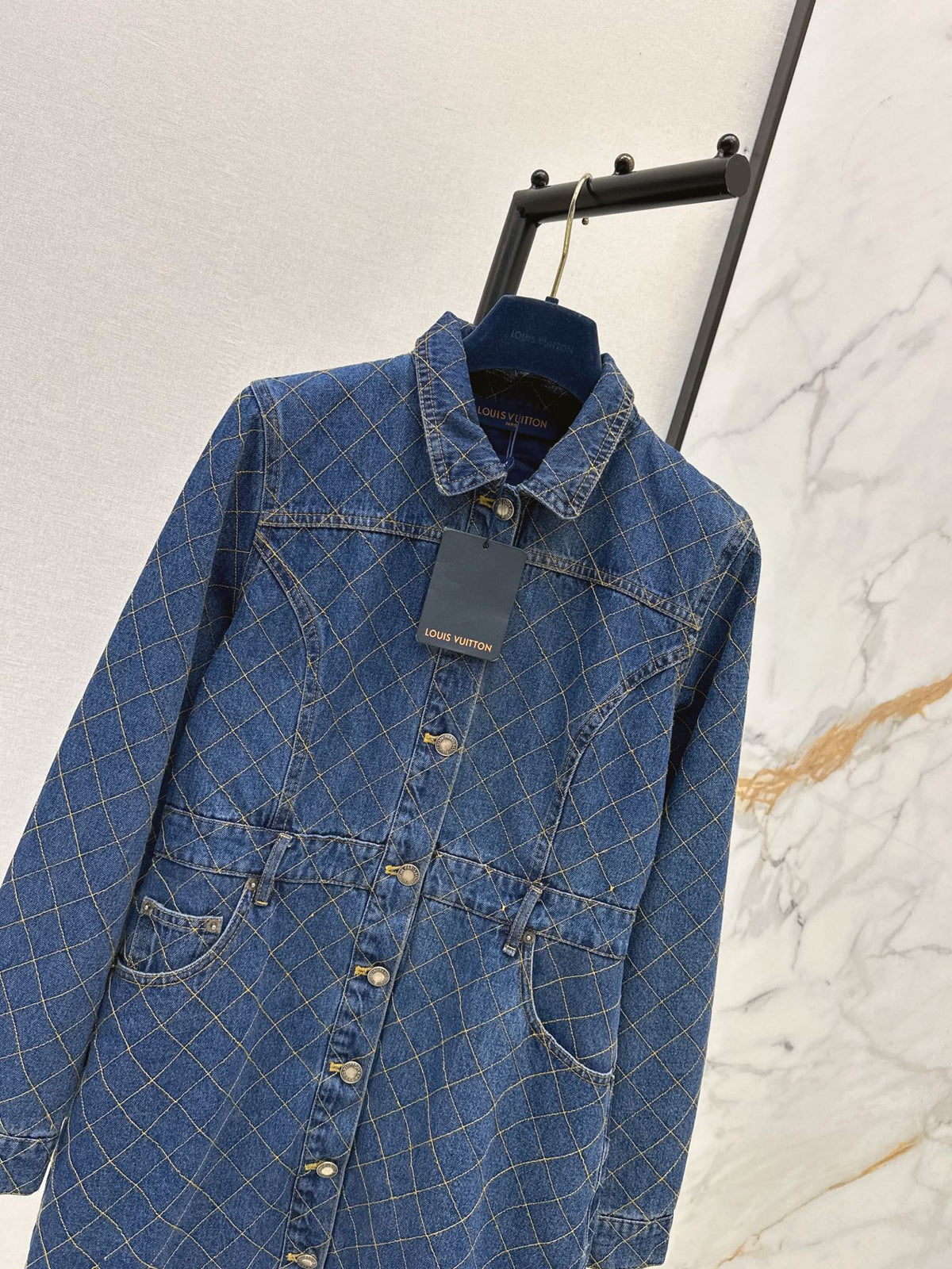 26FW New Diamond-Pattern Denim Dress 🩵