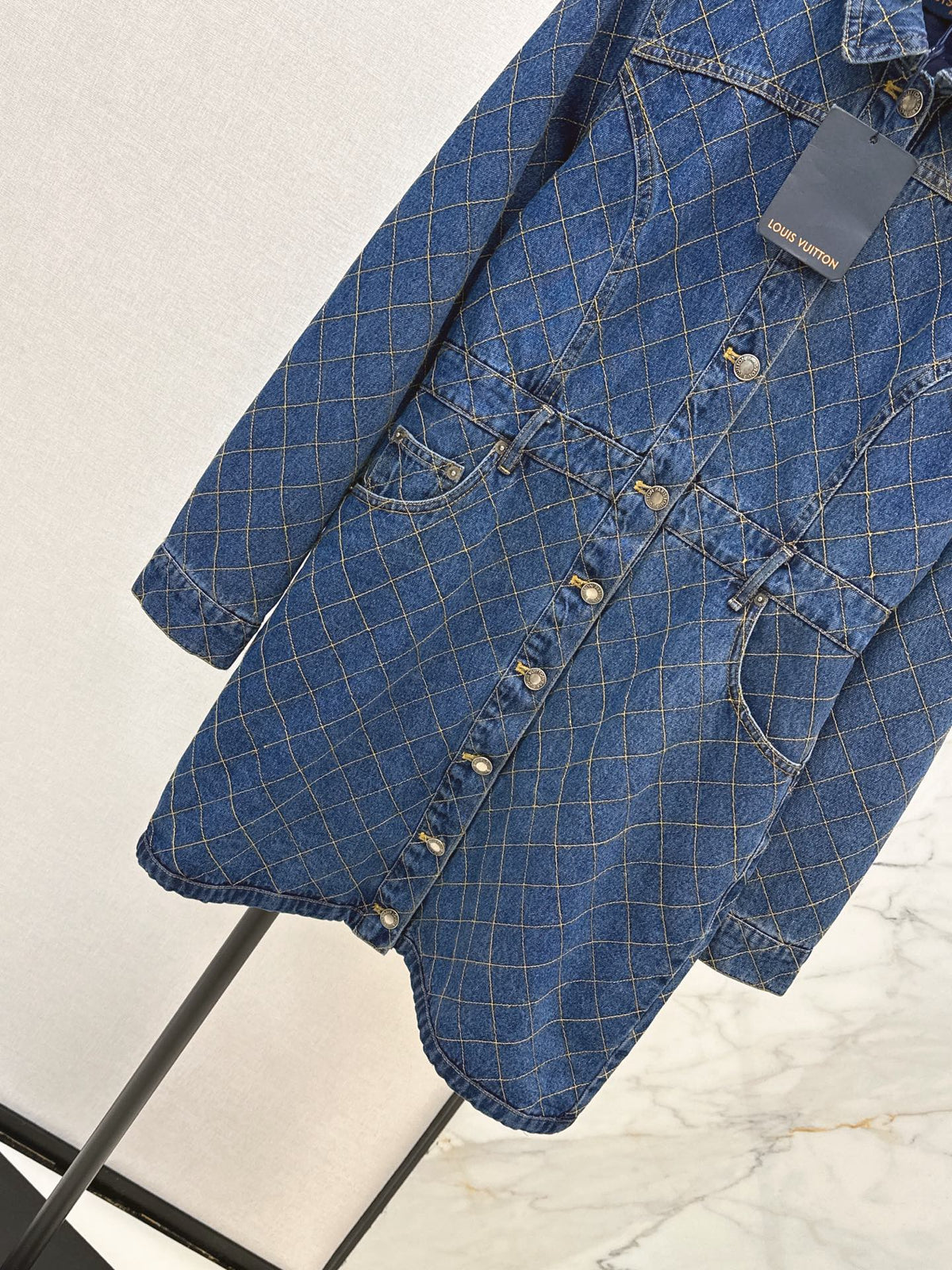 26FW New Diamond-Pattern Denim Dress 🩵