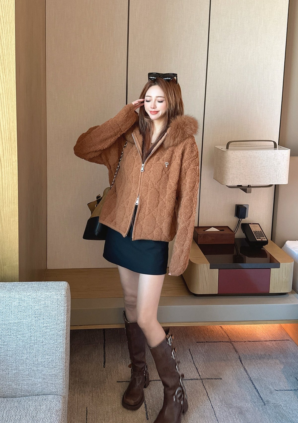 26FW New Coat with Fox Fur Collar 🤍