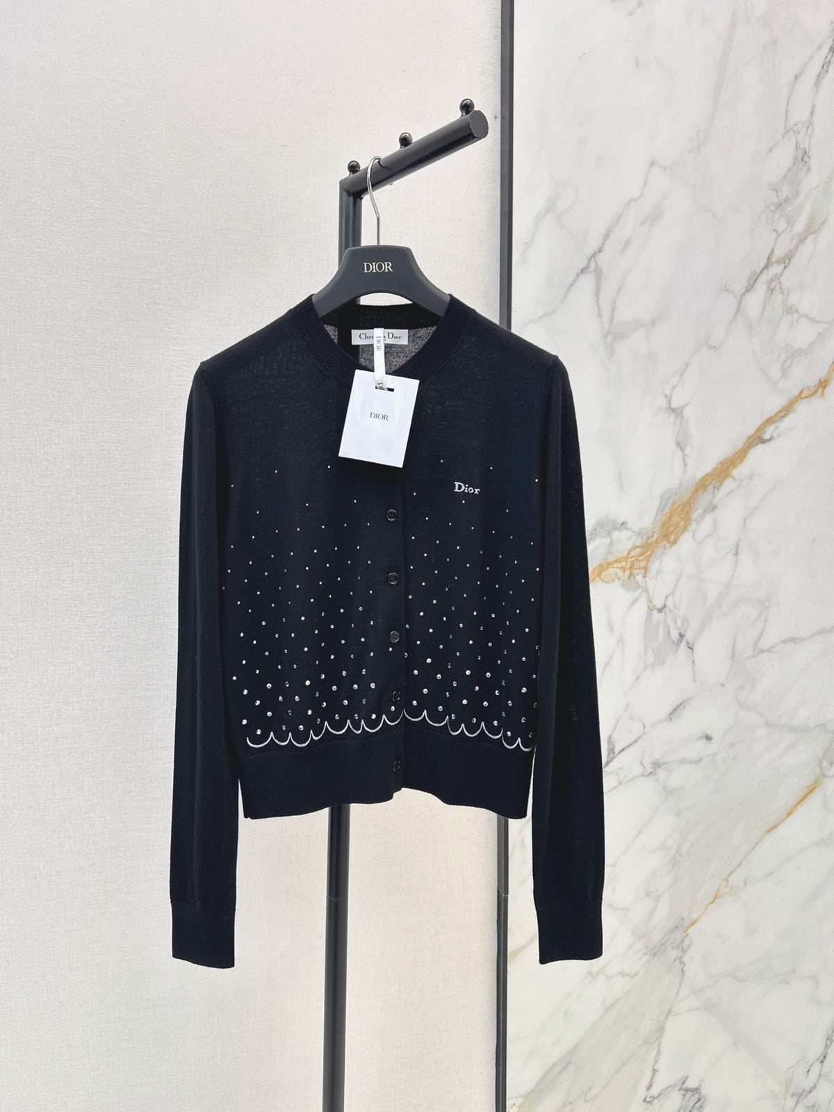 26FW New Rhinestone-Embellished Knit Cardigan 🖤