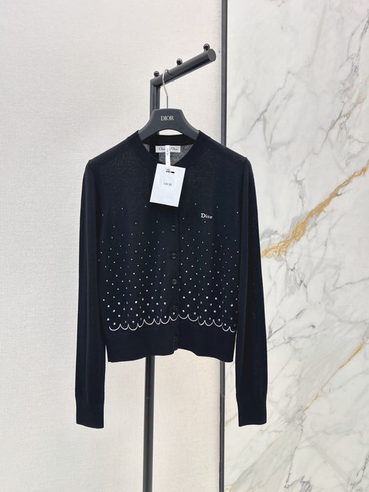 26FW New Rhinestone-Embellished Knit Cardigan 🖤
