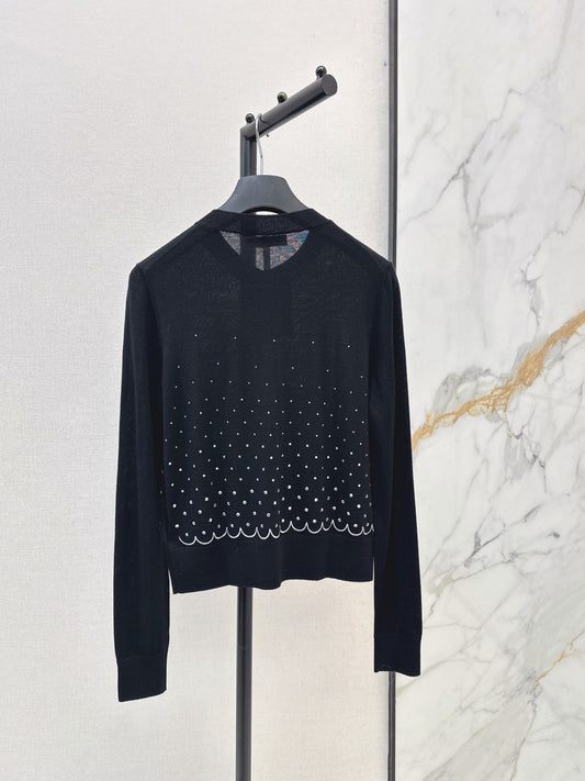 26FW New Rhinestone-Embellished Knit Cardigan 🖤