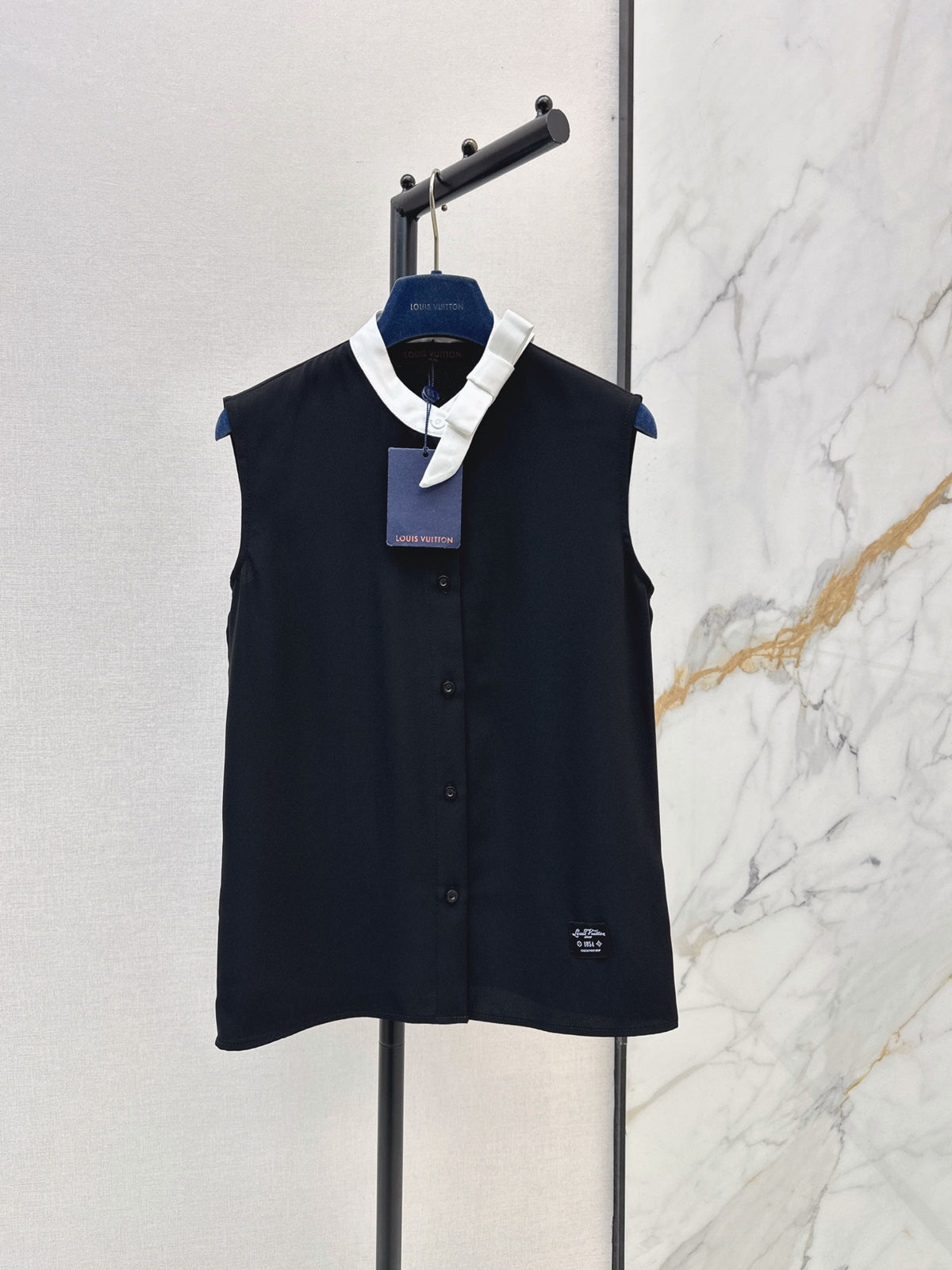 26FW New Color-Block Bow Sleeveless Shirt 🖤