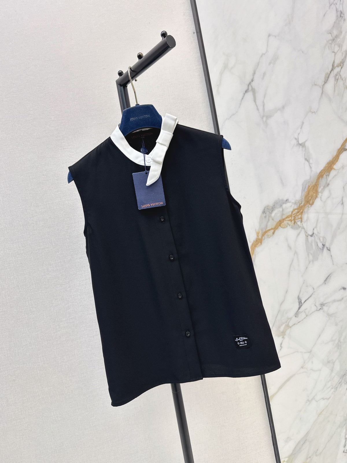 26FW New Color-Block Bow Sleeveless Shirt 🖤