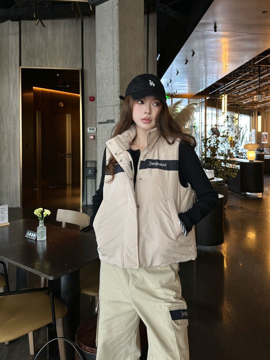 26FW New Color-Block Paneled Padded Vest 🤎