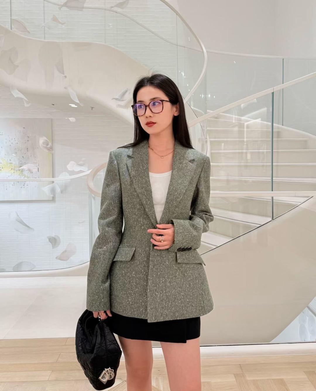 26FW New Tweed Lapel Blazer 💚