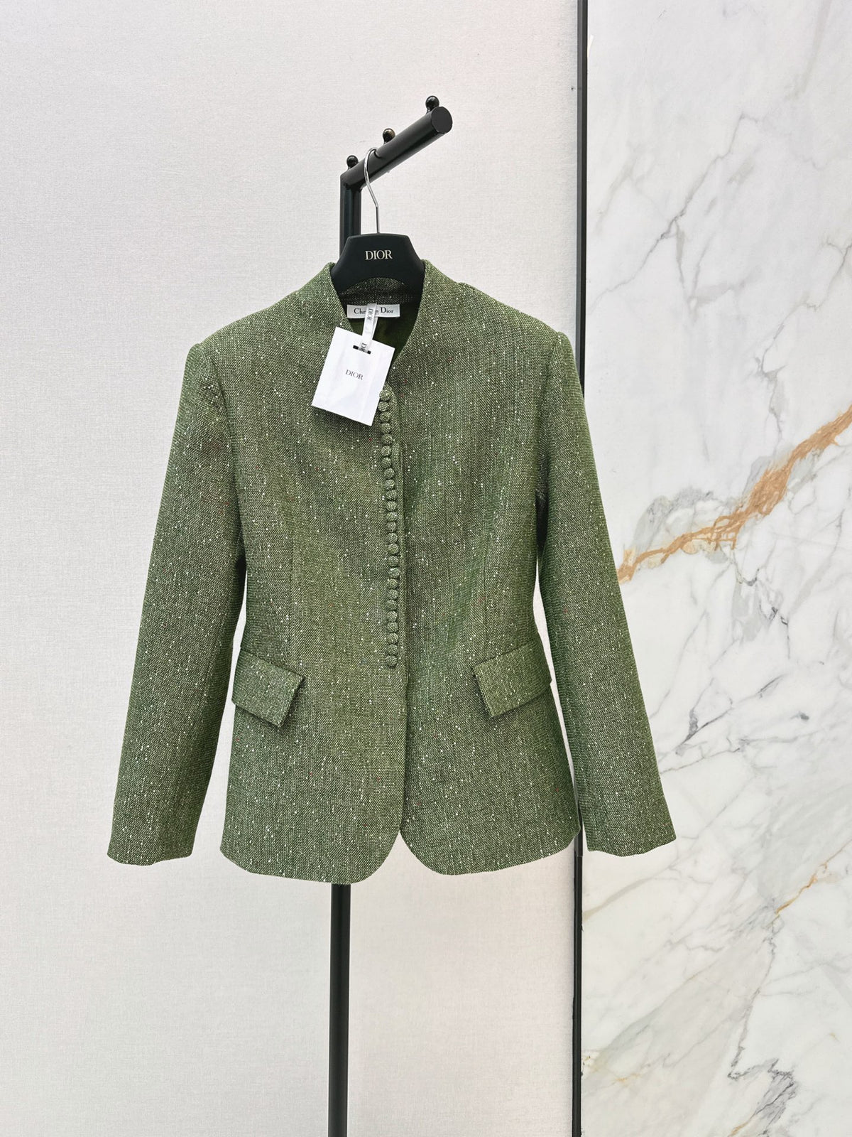 26FW New Stand-Collar Tailored Jacket with Cinched Waist 💚