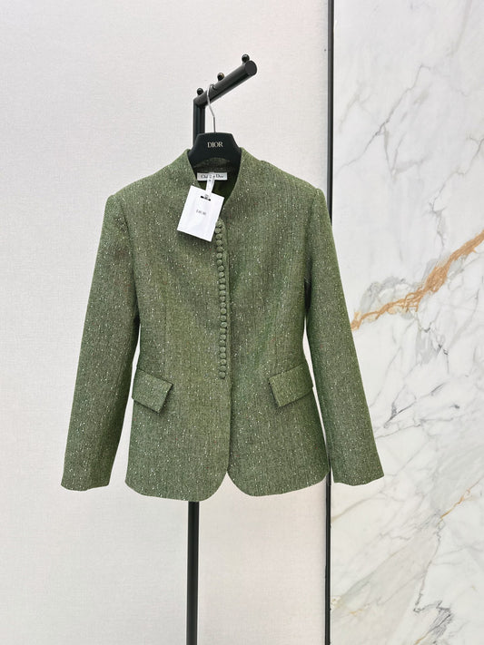 26FW New Stand-Collar Tailored Jacket with Cinched Waist 💚