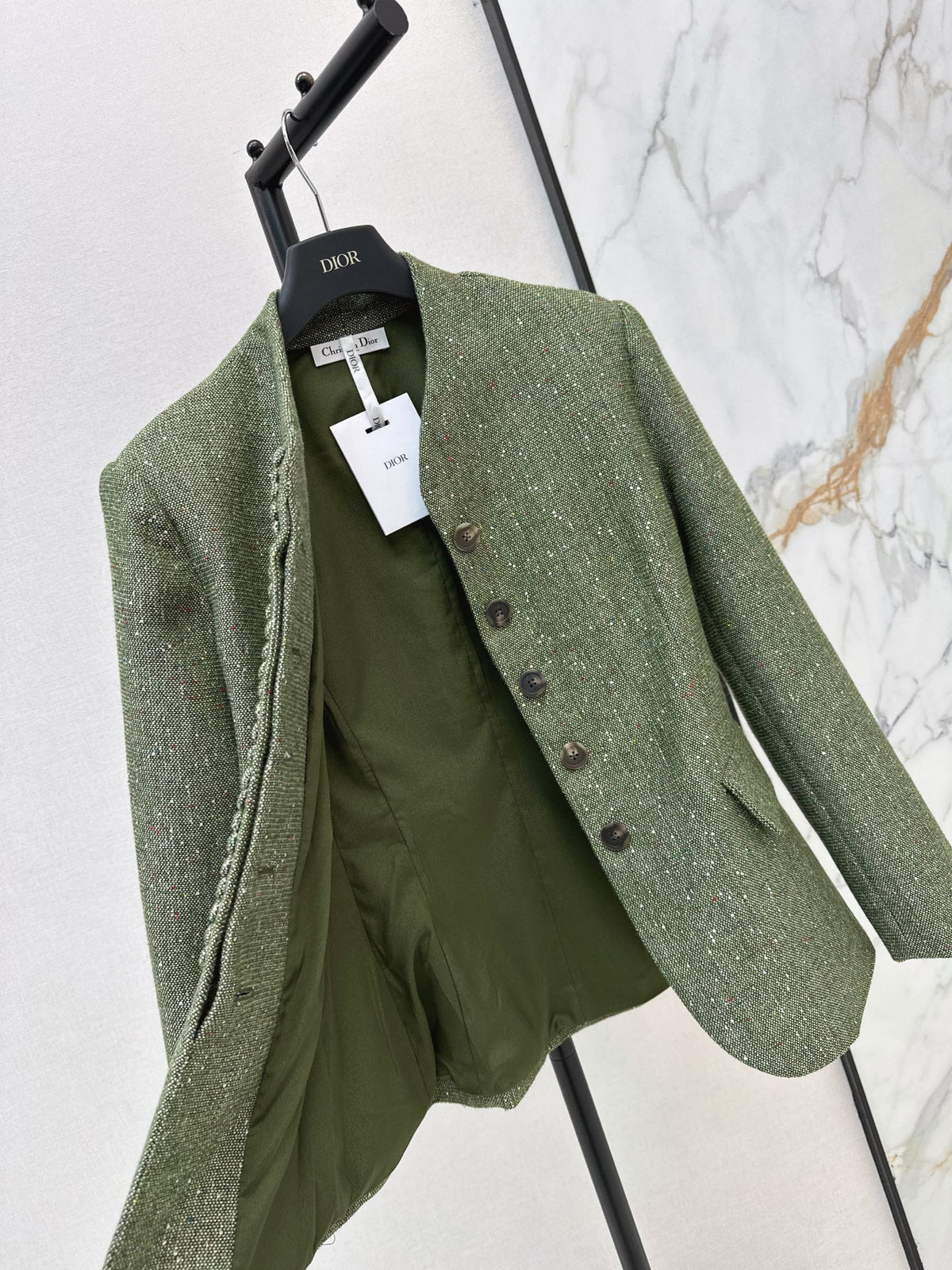 26FW New Stand-Collar Tailored Jacket with Cinched Waist 💚