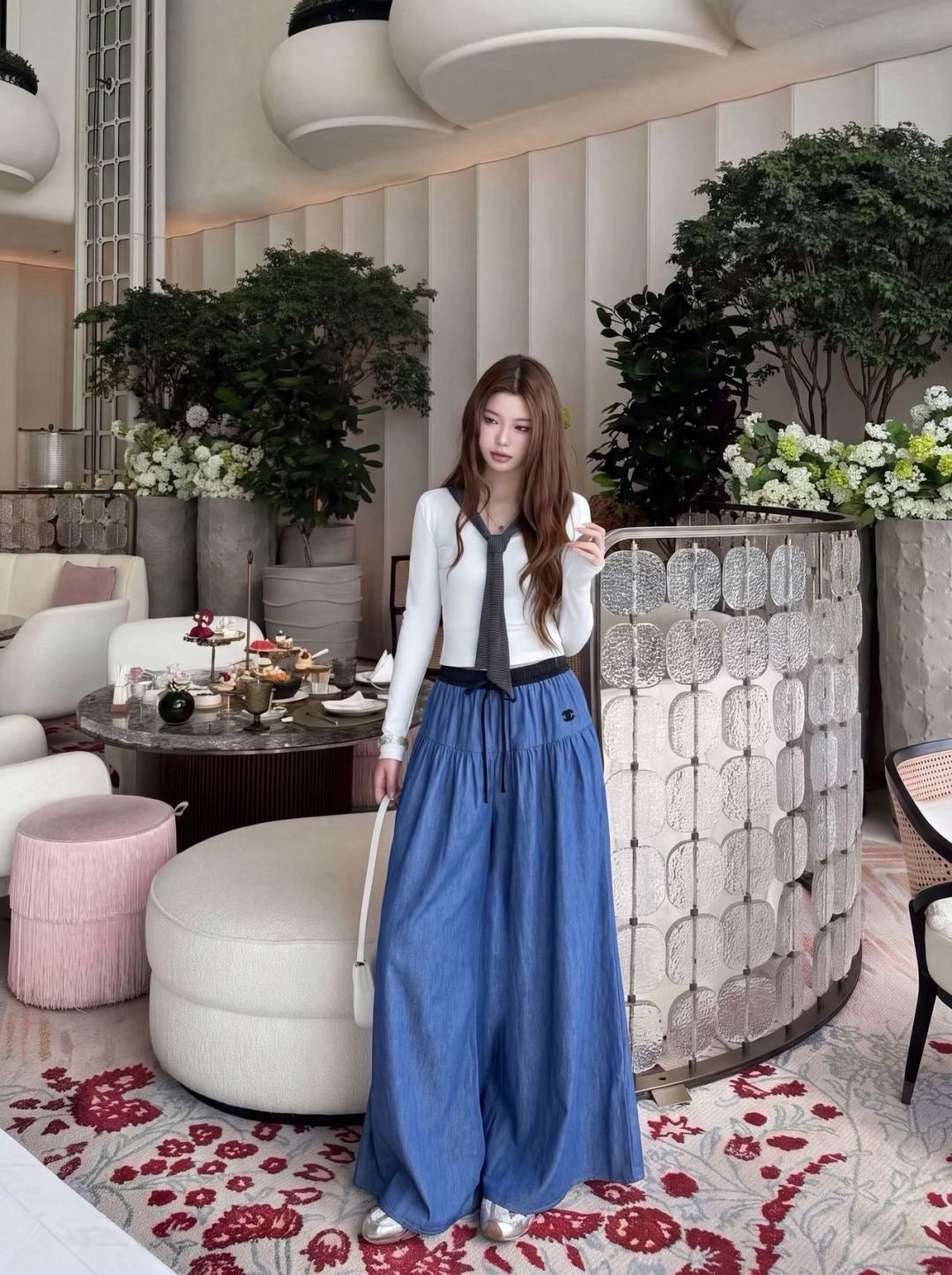 26FW New Elastic-Waist Wide-Leg Trousers 🩵🤎