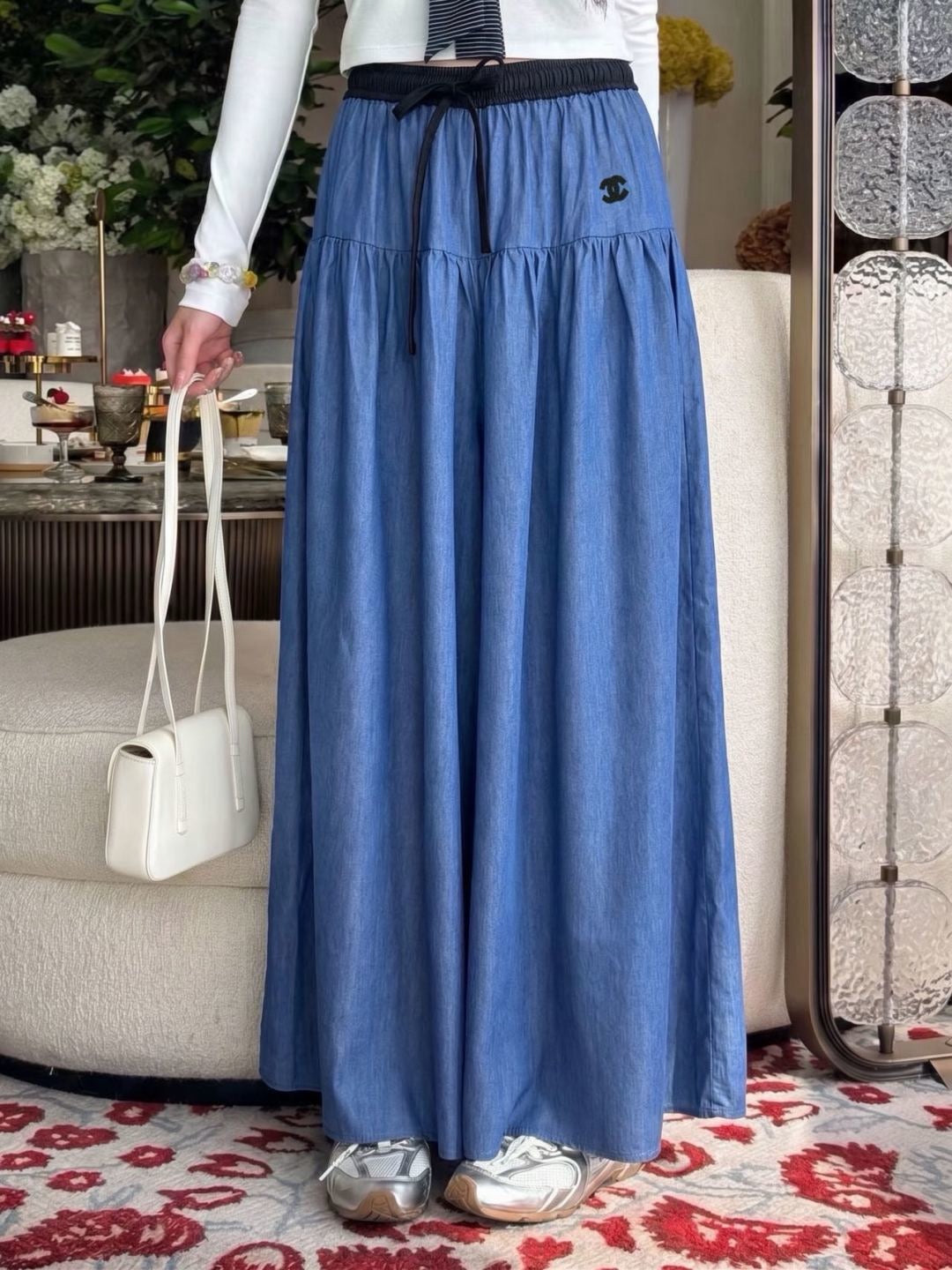 26FW New Elastic-Waist Wide-Leg Trousers 🩵🤎