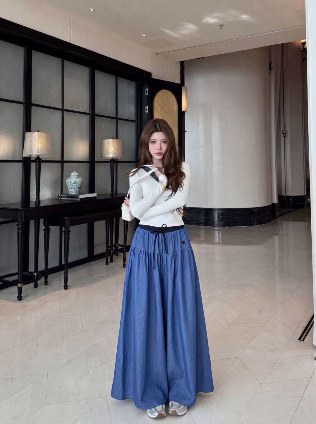 26FW New Elastic-Waist Wide-Leg Trousers 🩵🤎
