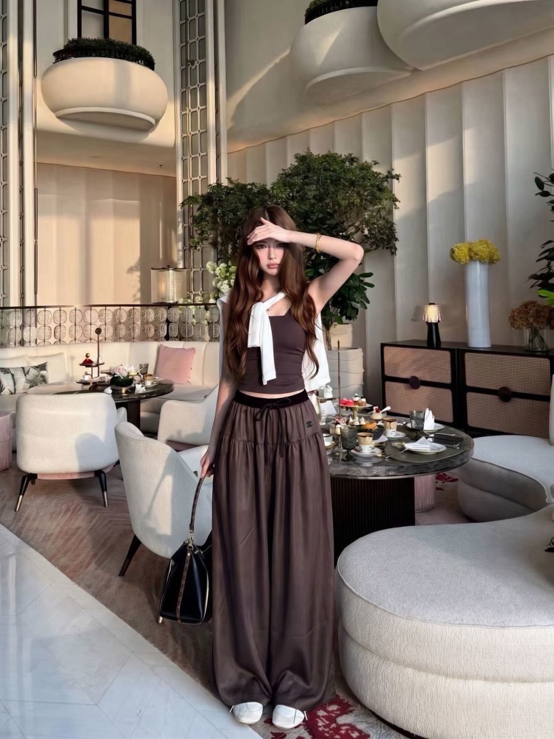 26FW New Elastic-Waist Wide-Leg Trousers 🩵🤎